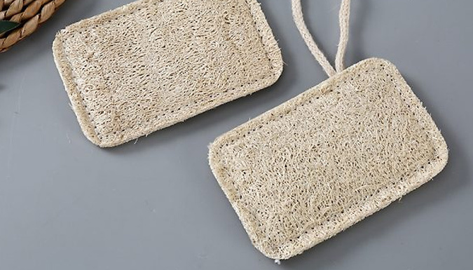 3 or 6 Natural Biodegradable Loofah Kitchen Sponges - 2 Colours