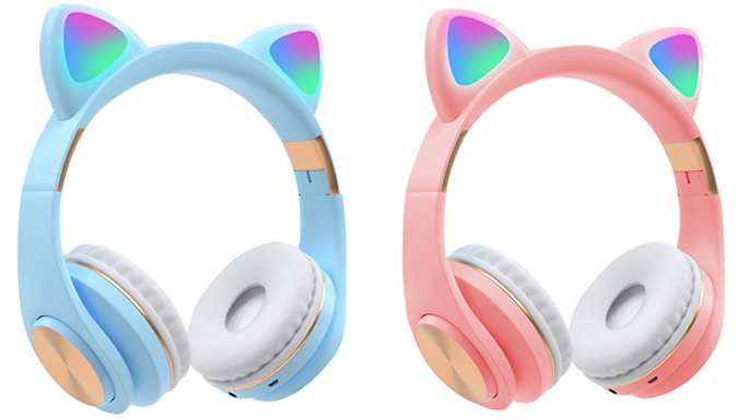 LED Cat Ear Wireless Headphones - 10 Designs