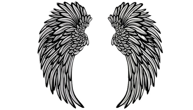 LED Angel Wings Metal Wall Decor - 4 Sizes