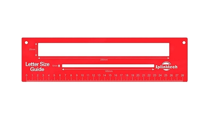 Postage Size Guide Ruler - Letters & Parcels