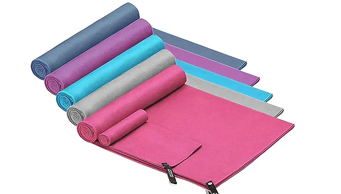 2-Piece Quick-Drying Microfibre Sports Towel Set - 5 Colours