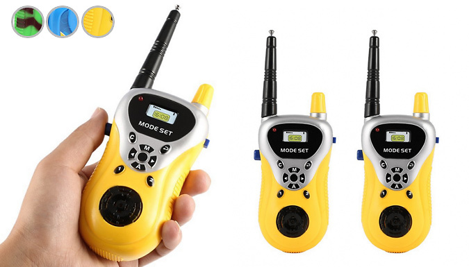 Whooptrading 2-Pack of Kids Mini Wireless Walkie Talkies - 3 Colours