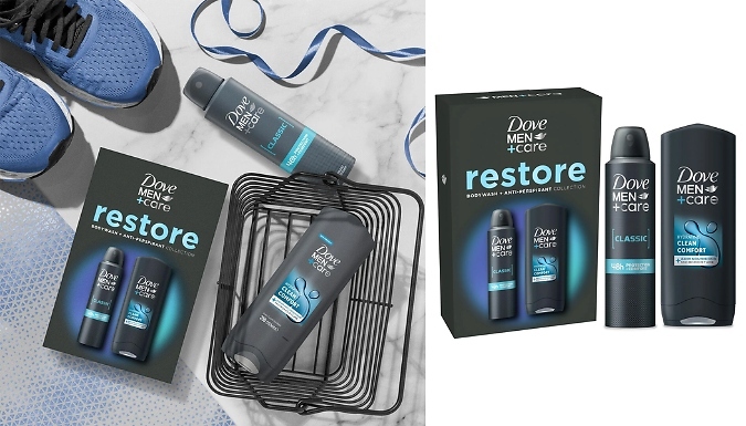 1, 2, 3 or 4-Pack Dove Men+Care Restore Bodywash & Antiperspirant Gift Set