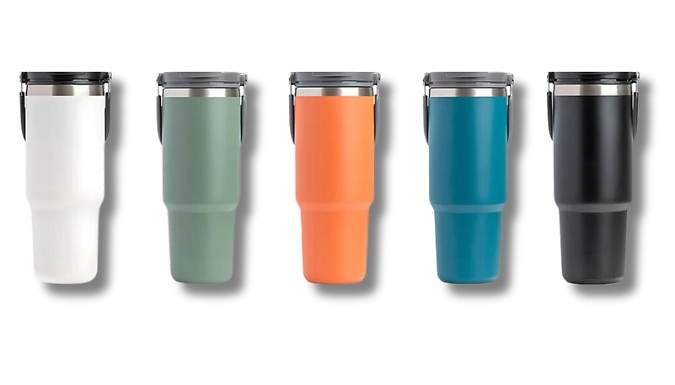 Handheld Stainless Steel Coffee Cup - 5 Colours, 3 Sizes