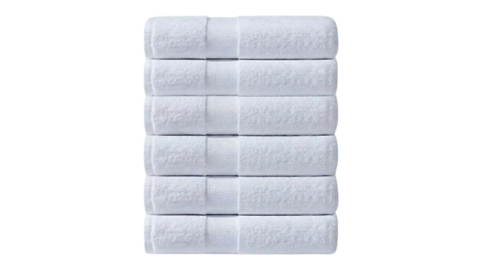 Hotel Quality 600GSM Combined Cotton White Bath Towels - 2, 4 or 6 Pack of Towels!