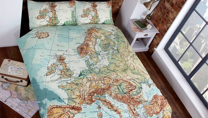 Vintage Map Duvet Quilt Cover - 3 Sizes