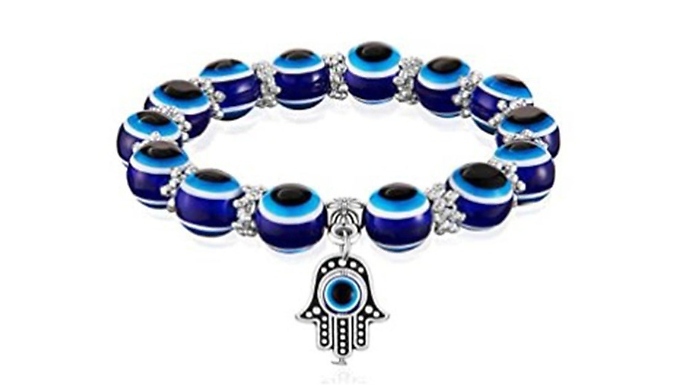 2-Piece Evil Eye Necklace with Bracelet Set