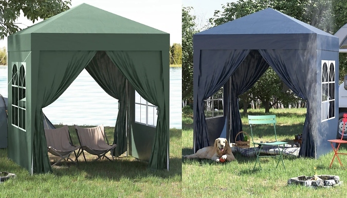 Outsunny 2m Pop-Up Garden Gazebo with Removable Walls - 4 Colours