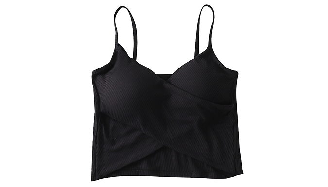 Crossover Ribbed Bralette Crop Top - 4 Colours