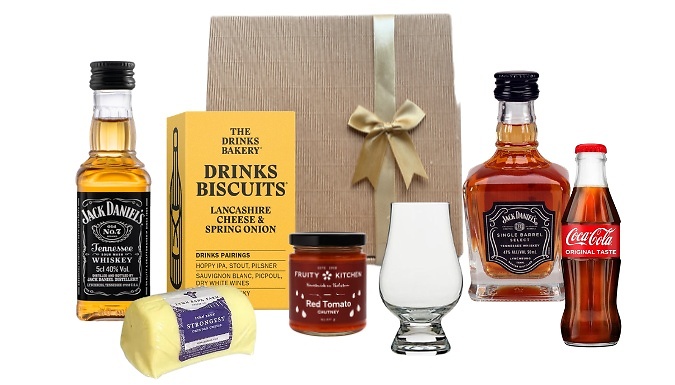 Jack Daniel's Themed Hamper Gift Set - Alcohol, Snacks, Cheese & More!