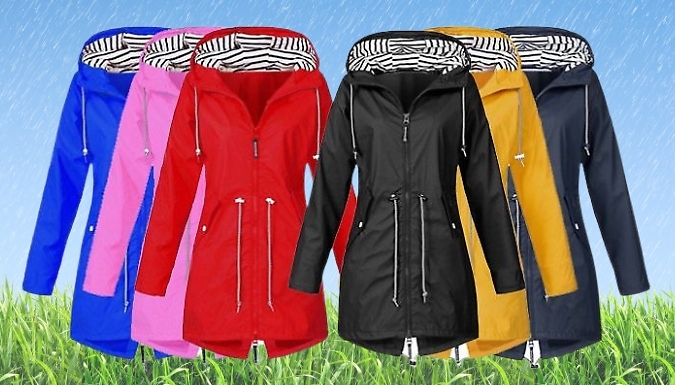 Hooded Longline Raincoat - 6 Colours, 9 Sizes!