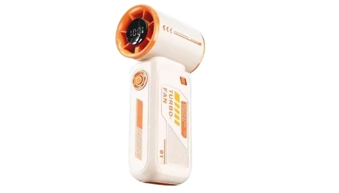 100-Speed Handheld USB Fan with Digital Display - 3 Colours
