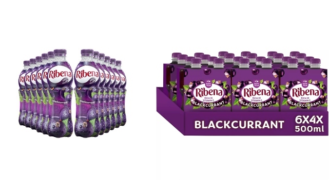 12 or 24-Pack Ribena Blackcurrant Juice Drinks