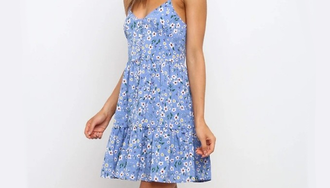 Floral Pleated Skirt Dress - 4 Sizes from Go Groopie