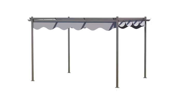 Alivio 4 x 3M Steel Frame Outdoor Pergola with Retractable Canopy