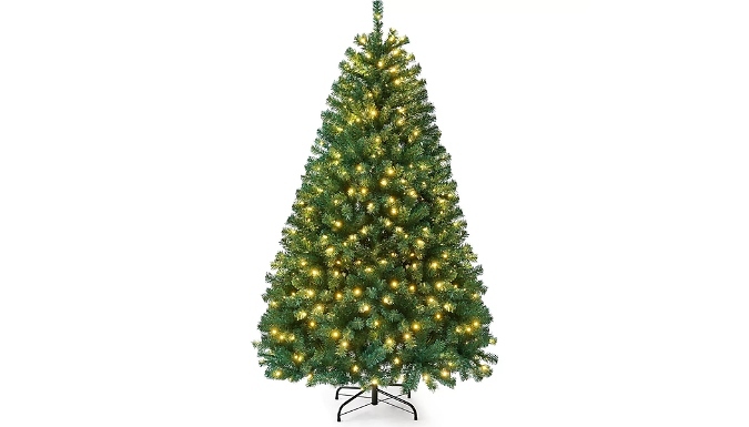 6FT Pre-Lit Artificial Christmas Tree - 260 Branch Tips!