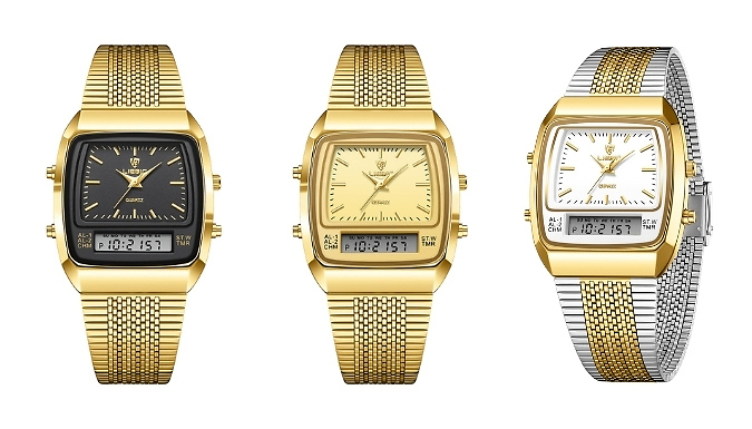 Men’s Dual-Display Quartz Movement Electronic Watch - 3 Colours!