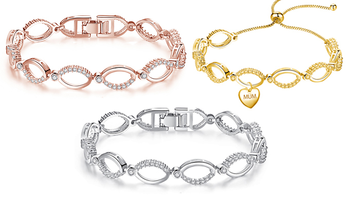 Multi-linked Infinity Bracelet With Bag or Box - 3 Colours & 3 Designs