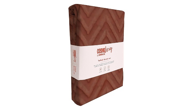 Tufted Chevron Terracotta Duvet Cover Set - Single or Double!