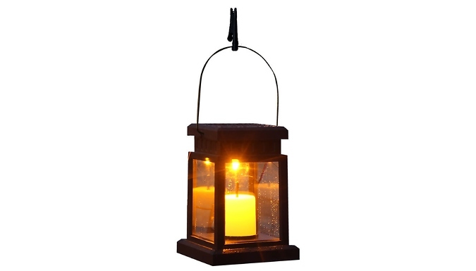 Solar LED Flameless Candle Hanging Lantern- 1, 2 or 4 Pack