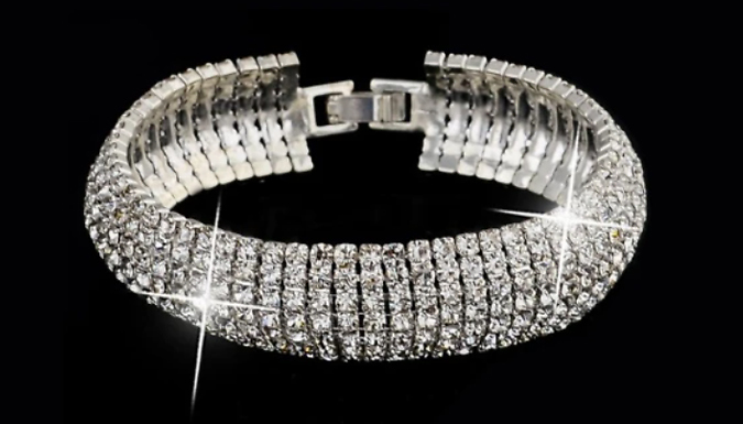 5 Row Pave Crystal Tennis Bracelet