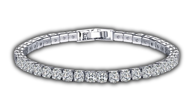 12ct Rhodium Plated Synthetic Sapphire Bracelet
