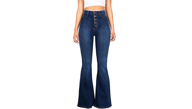 Women's High-Rise Wide-Leg Jeans - 2 Colours & 7 Sizes from Go Groopie IE