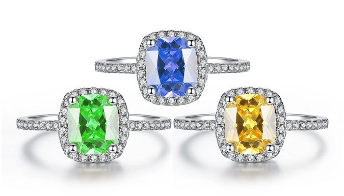 Simulated Sapphire Ring - 3 Colours & 4 Sizes