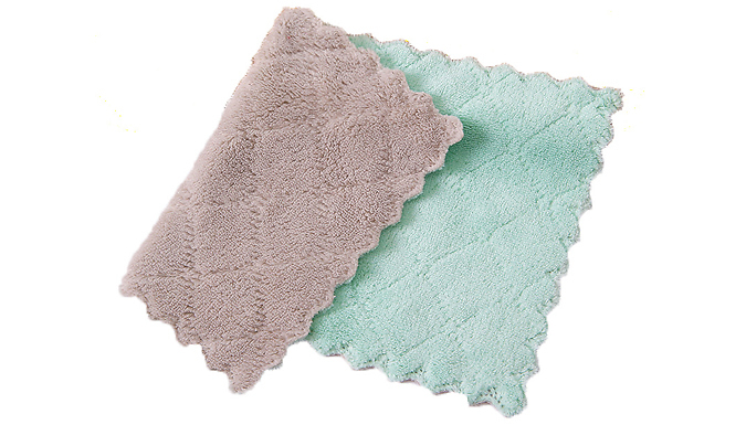 Microfibre Coral Velvet Thickened Dish Cloths - 5 or 10 Cloths