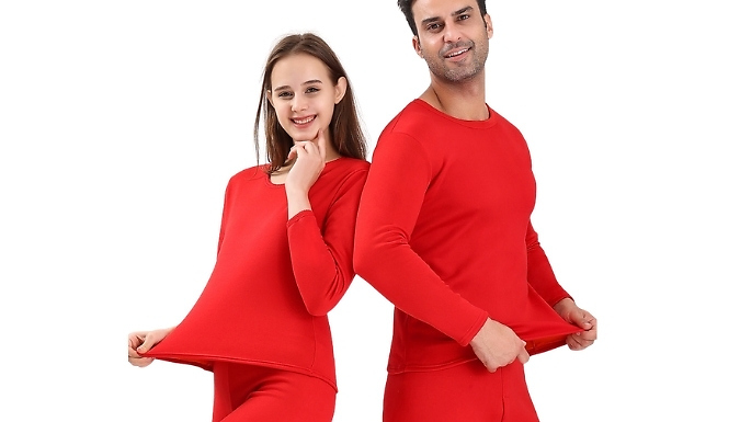 Men's or Women's 2-Piece Fleece-Lined Thermal Set - 7 Colours, 10 Sizes!