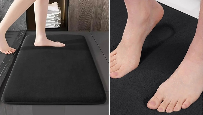 Absorbent Memory Foam Non-Slip Bath Mat - 4 Colours & 2 Sizes