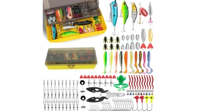 144-Piece Fishing Lure Tackle Box Set
