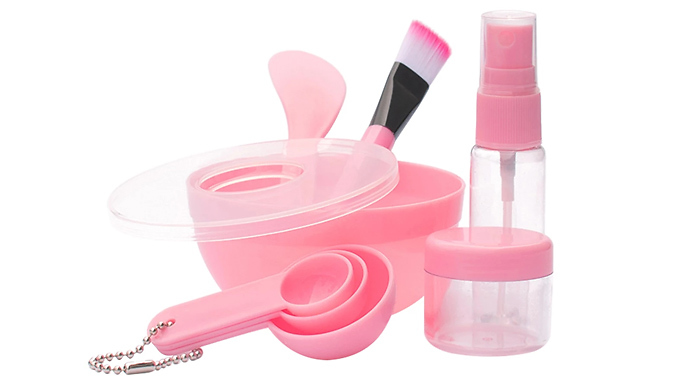 Set of 9 Pcs Mixing Bowl Make Up Set For Women - Pink