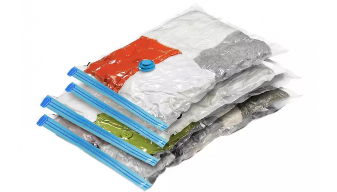 3 to 15-Pack Vacuum Storage Bags with Hand Pump - 4 Sizes