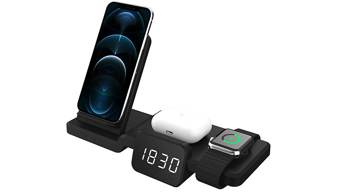 5-in-1 Wireless Fast-Charging Dock Station - Compatible With iPhone 12, AirPods & Apple Watch