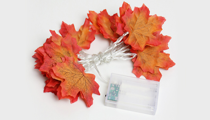 LED Mini Pumpkin & Maple Leaf String Lights - 1.5m, 3m or 6m Lights