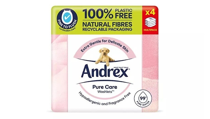 4-, 12- or 24-Pack of Andrex Classic Clean, Pure Care or Ultra Care Washlets