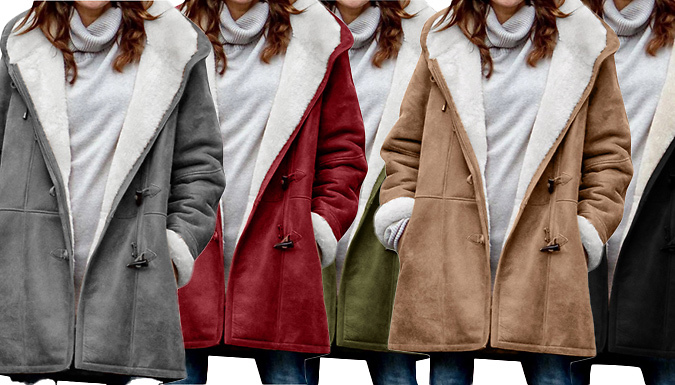 Women’s Velvet Hooded Fleece-Lined Coat - 5 Colours & 6 Sizes