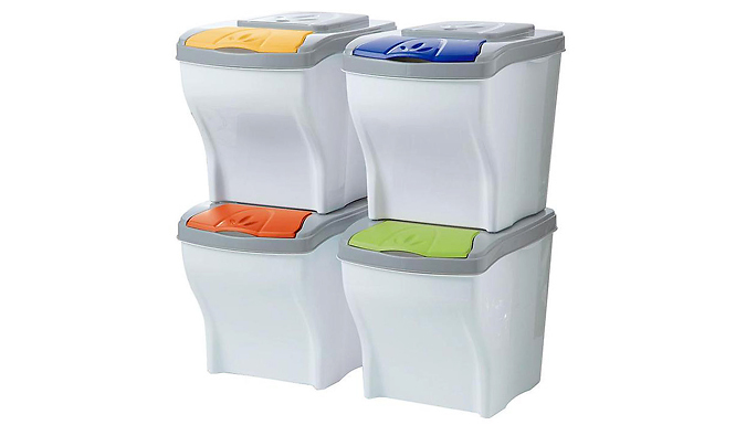 4-Pack 20 Litre Stackable Bins