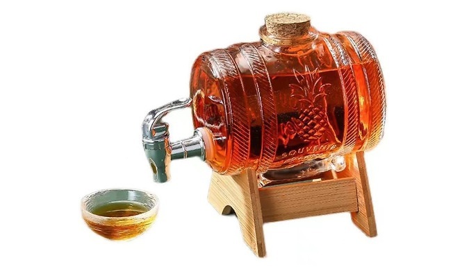 Thickened Glass Whiskey Barrell Dispenser