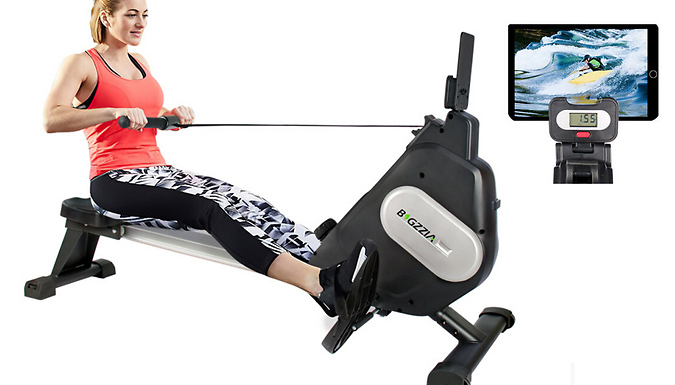Rattrix UK 15-Level Adjustable Resistance Magnetic Rowing Machine With LCD Display