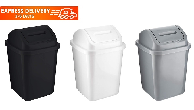 ZOOM 5L Plastic Swing Top Bin - 3 Colours