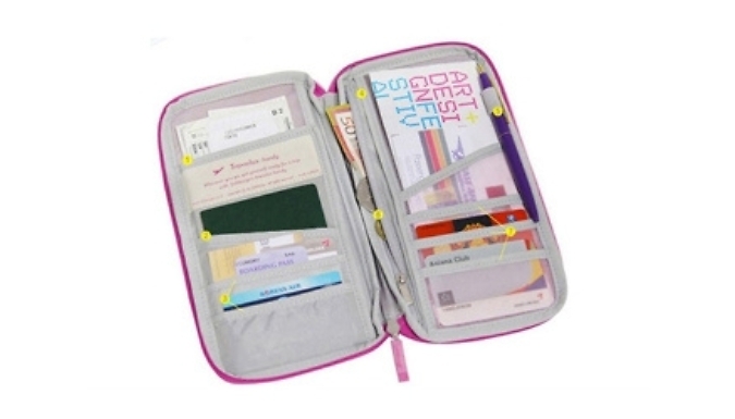 1 or 2 Travel Documents Organisers - 6 Colours