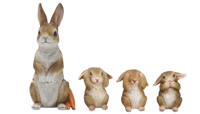 Decorative Resin Rabbit Garden Ornaments - 2 Options