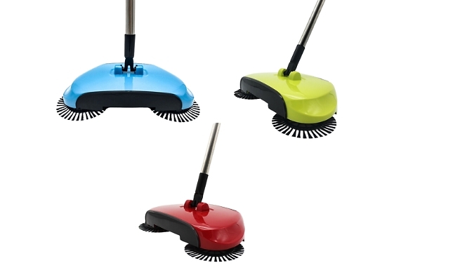 360° Rotating Power Sweeper With Dustpan - 3 Colours