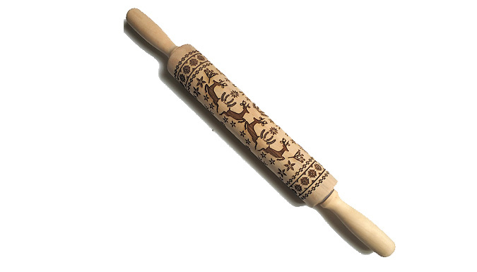 Christmas Wooden Embossed Rolling Pin - 3 Designs