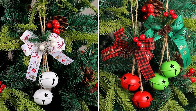 Christmas Bow & Bell Tree Ornament - 4 Colours!