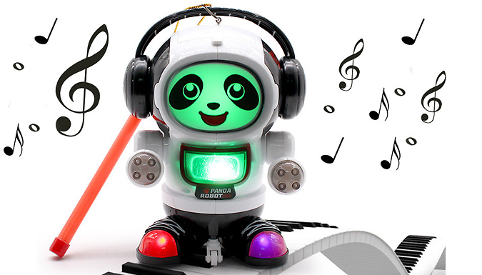 Space Panda Robot Avec Lumière & Musique Bras Agités Jouet Musical Cadeau  Pour Enfants