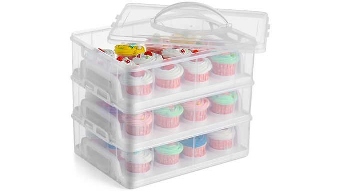 3-Tier Stackable Cupcake Carrier