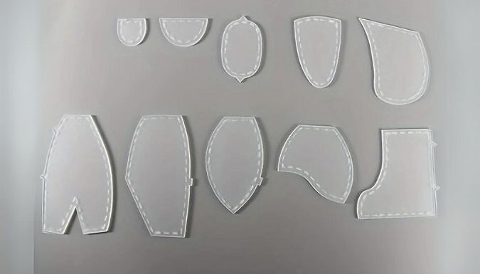 10-Piece Acrylic Template for Memory Bear! - 3 Sizes